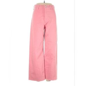 Pistola Women's Sz 27 Pink Flamingo Penny Wide Leg Cropped Jeans Frayed